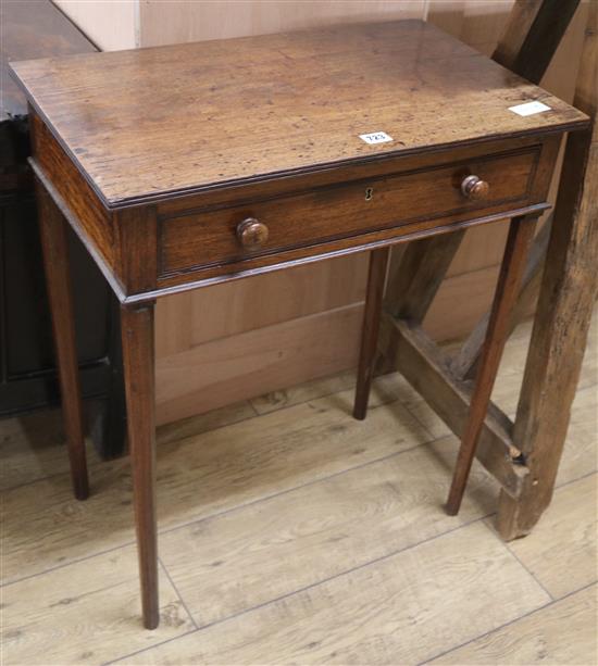 A Victorian rosewood work table, W.61cm